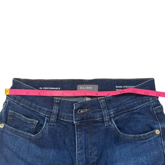 DL 1961Mara Straight Mid Rise Instrasculpt Ankle Jeans Sz 26 Like New - Picture 6 of 8